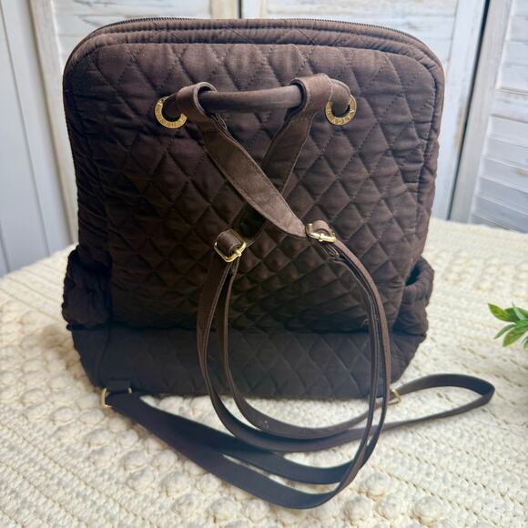 VERA BRADLEY Woman\'s Quilted Large Backpack Carryall Chocolate Brown main image 5